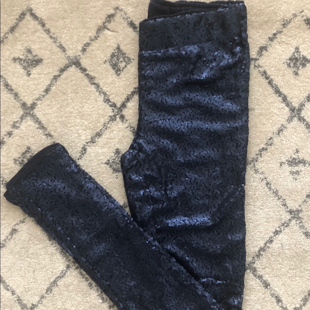Navy Blue Sequin Leggings